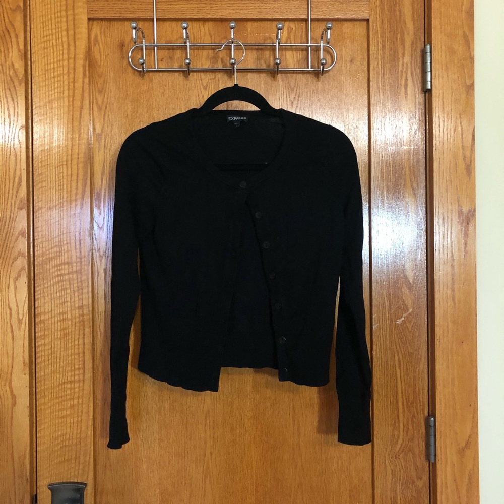 Express Black Button Up Cardigan